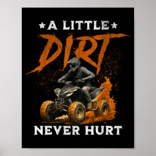 Affiche Un peu de terre blesse drôle quad 4 roues atv roul