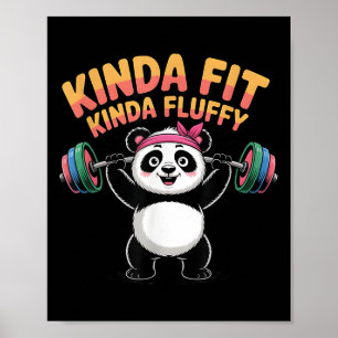 Affiche Un peu en forme, un peu duveteux Panda Gym Drôle d