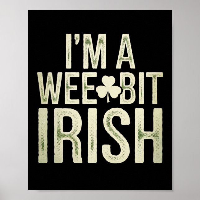 Affiche Un peu irlandais drôle Saint-Patrick je suis un pe (Devant)