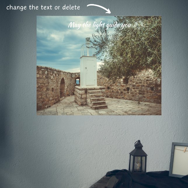 Affiche Un phare blanc et un olivier (Créateur téléchargé)