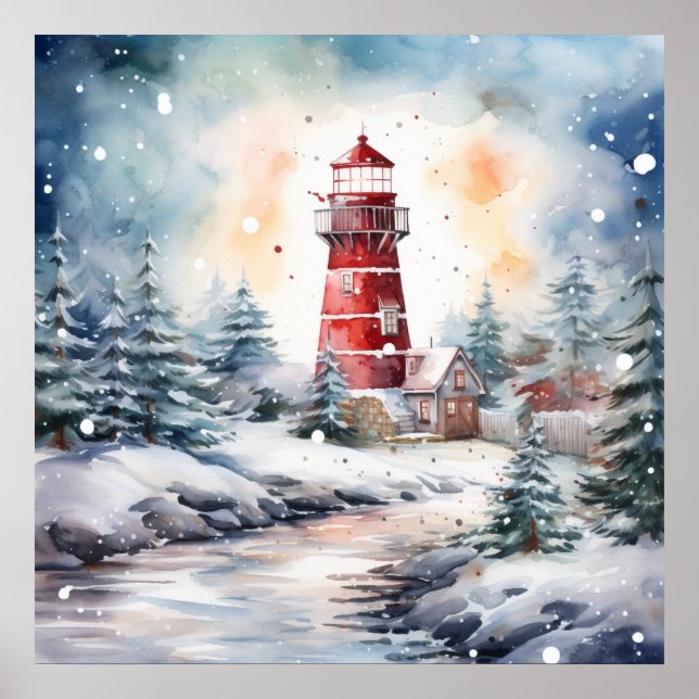 Affiche Un phare en hiver (Devant)