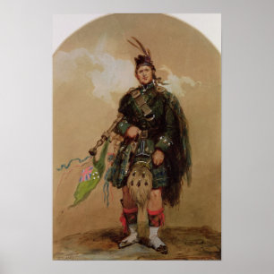 Affiche Un piper des 79e Highlanders à Chobham