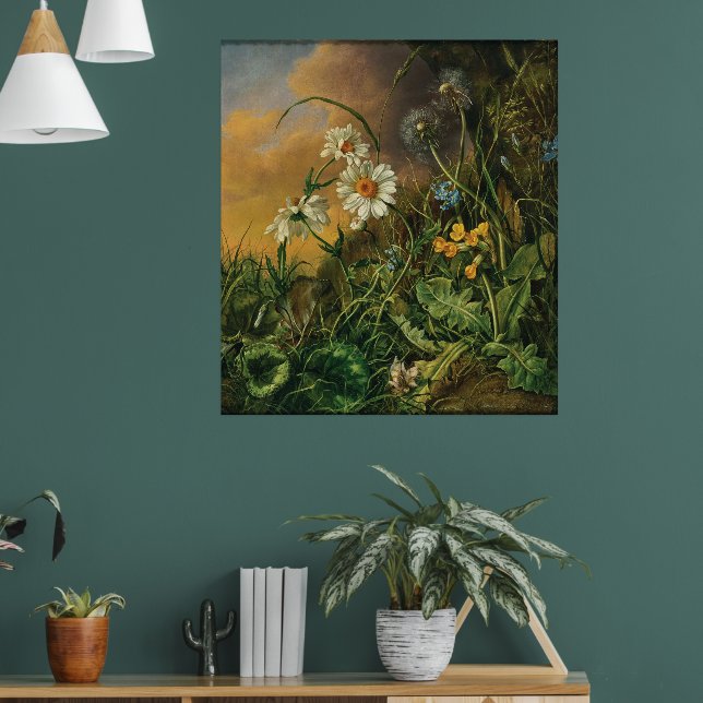 Affiche Un plancher forestier avec marguerites, primeurs,  (Salon 1)