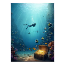 Un plongeur trouve un trésor 