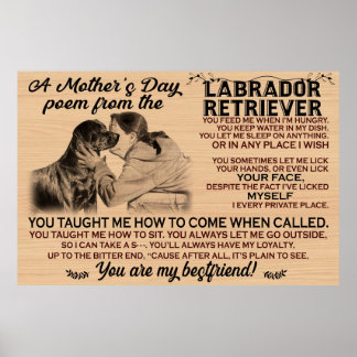 Affiche Un poème du jour de la mère du labrador retriever 