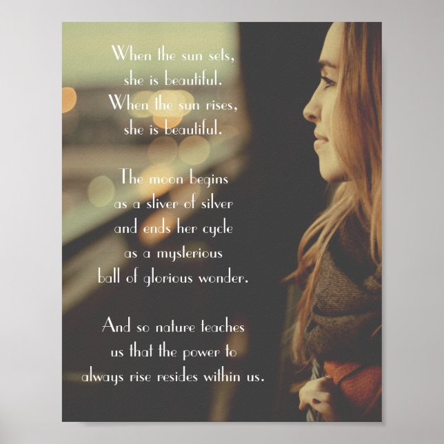 Affiche Un poème inspirant sur le coucher du soleil | Phot (Devant)