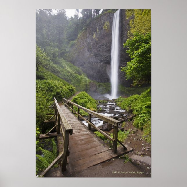 Affiche Un Pont Au-Dessus De Columbia River Et De Latourel (Devant)