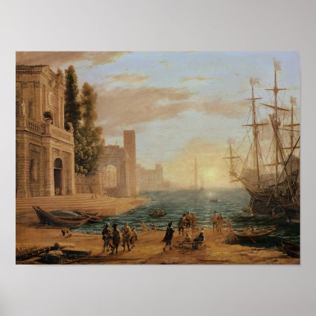 Affiche Un port maritime, 1639 (Devant)