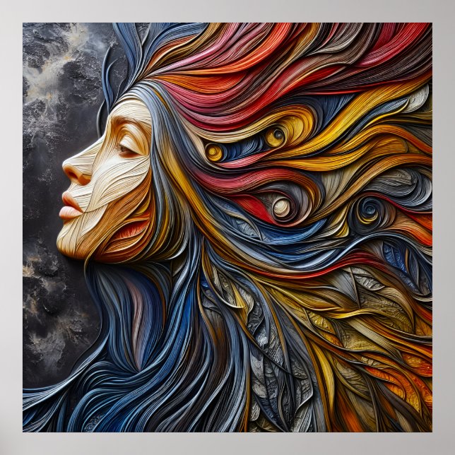 Affiche Un Portrait Abstrait De La Femme Avec Arrogance (Devant)