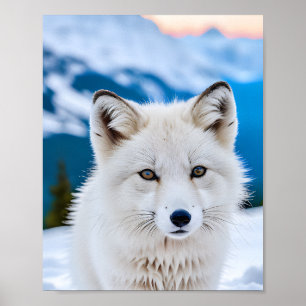 Affiche Un portrait en gros plan d'un renard arctique