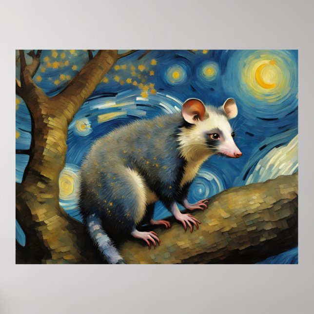 Affiche Un Possum dans la nuit étoilée (Devant)
