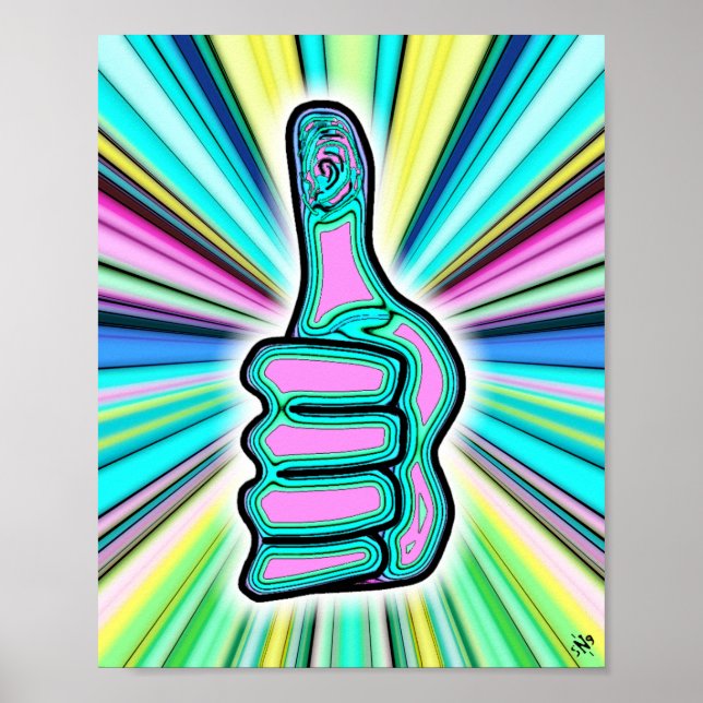Affiche Un pouce psychédélique ! (Devant)