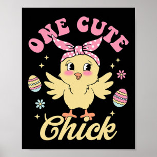Affiche Un poussin mignon Joyeuses Pâques tout-petits garç