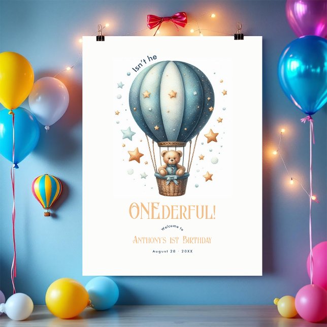 Affiche UN premier anniversaire de bienvenue (ONEderful First Birthday Welcome Poster)