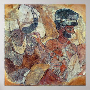 Affiche Un prêtre conduisant un taureau à sacrifier