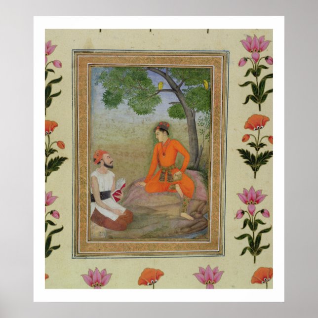 Affiche Un prince en discussion avec un homme religieux (Devant)