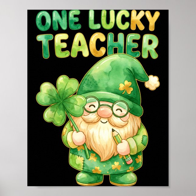Affiche Un professeur chanceux jour de la Saint-Patrick gn (Devant)