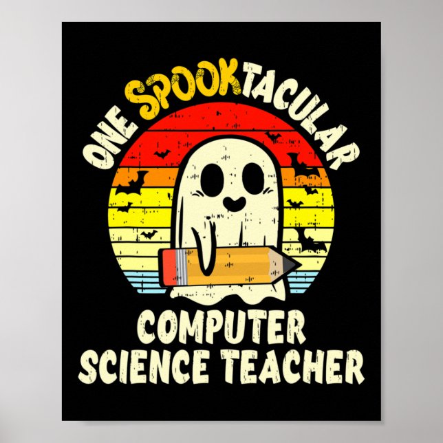 Affiche Un professeur d'informatique effrayant Halloween (Devant)