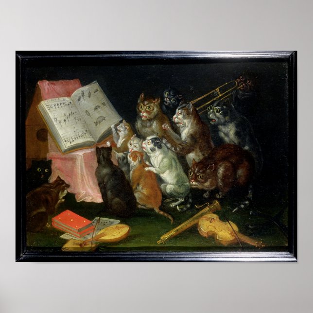 Affiche Un rassemblement musical de chats (Devant)