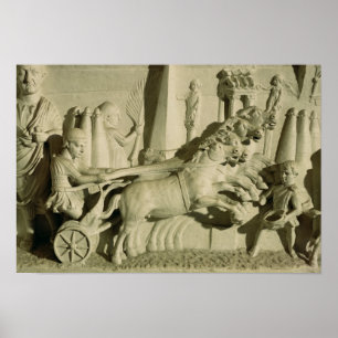 Affiche Un relief représentant une course de chars