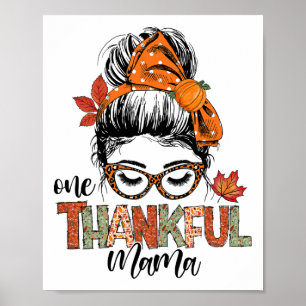 Affiche Un Remerciements Mama Messy Bun Automne Thanksgivi