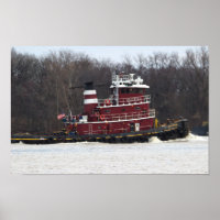Un remorqueur sur l'affiche de la rivière Delaware