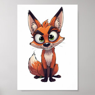 Affiche Un renard avec air intéressé