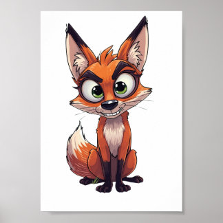 Affiche Un renard avec air intéressé