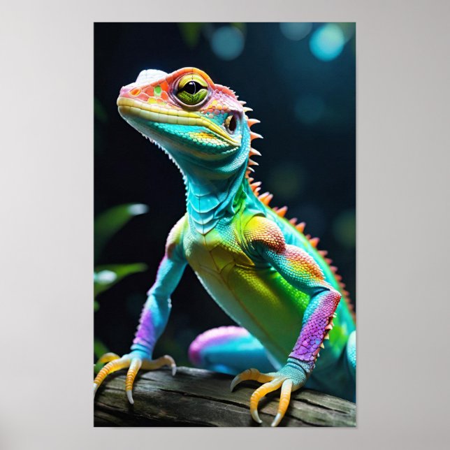 Affiche Un reptile aux couleurs vives (Devant)