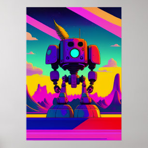 Affiche Un robot squelette inspiré des années 60