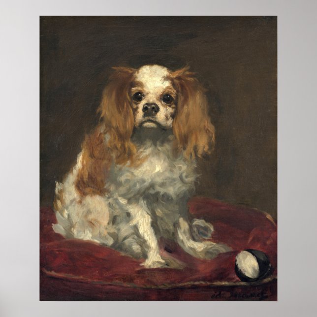 Affiche Un roi Charles Spaniel - Edouard Manet Art (Devant)