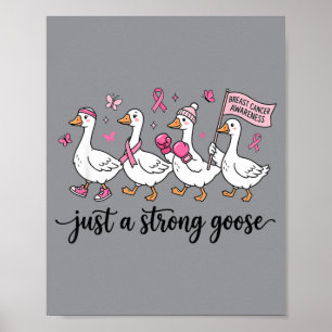 Affiche Un Ruban Rose de Canard Fort Sensibilisation au Ca