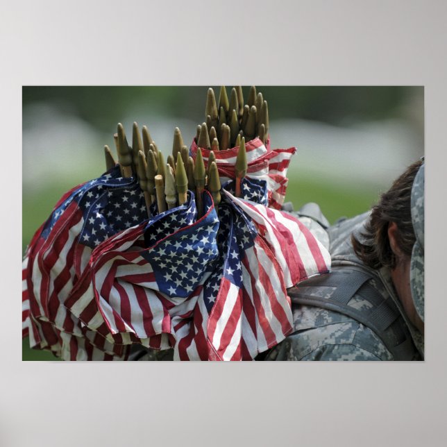 Affiche Un sac à dos de soldat de l'armée (Devant)