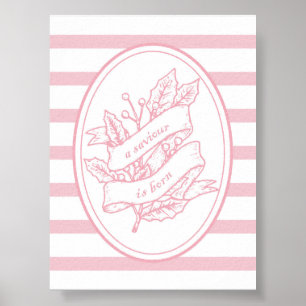 Affiche Un Sauveur Est Né Pink Holly Banner Noël