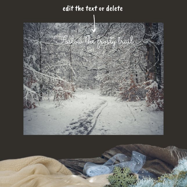 Affiche Un sentier enneigé à travers une forêt d'hiver (Créateur téléchargé)