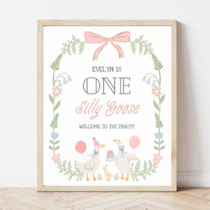 Affiche Un Silly Goose Arc Floral Rose Anniversaire Bienve