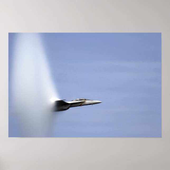 Affiche Un Super Hornet F/A-18E atteint la vitesse de si (Devant)