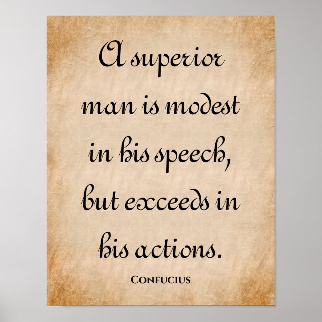 Affiche Un Supérieur... Citation Inspirant Confucius (Devant)