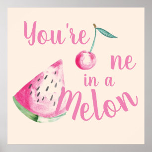Affiche "Un sur un Melon" Encouragement Aquarelle