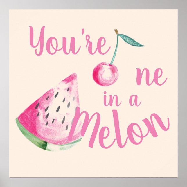 Affiche "Un sur un Melon" Encouragement Aquarelle (Devant)