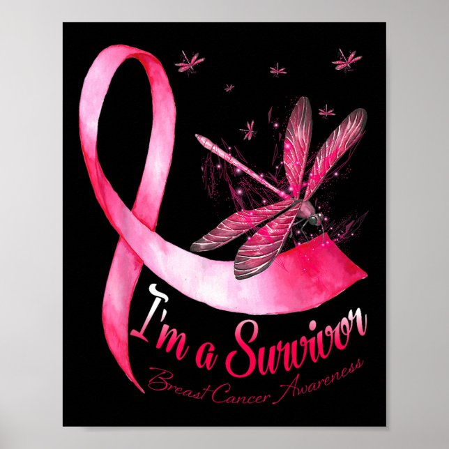 Affiche Un survivant Dragonfly Sensibilisation au cancer d (Devant)