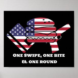 Affiche Un Swipe One Bite One Round Food Guns Dettes USA