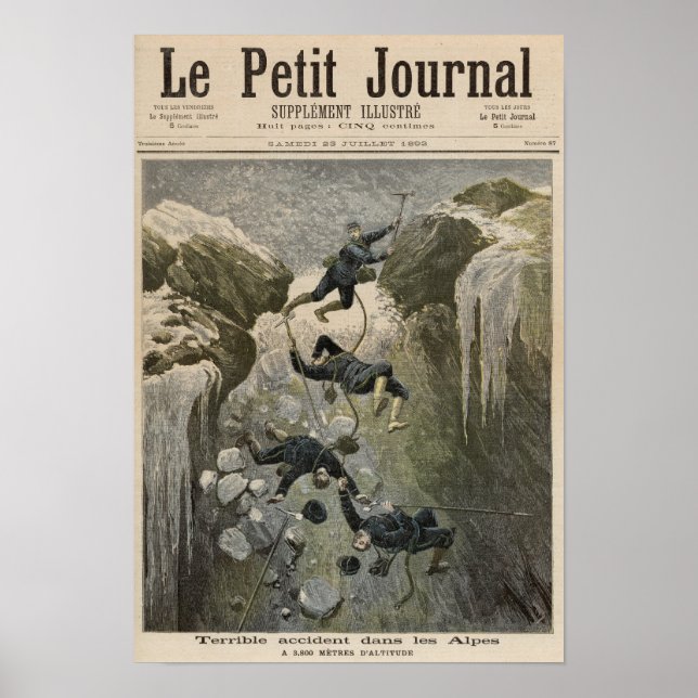 Affiche Un terrible accident dans les Alpes (Devant)
