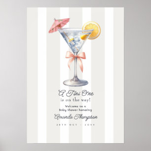 Affiche Un Tini en route Martini Baby Shower Bienvenue