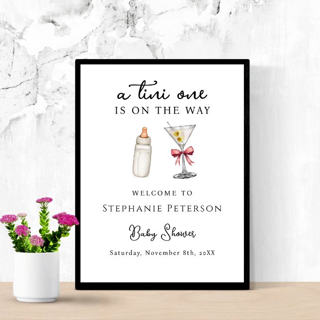 Affiche Un Tini Se Trouve Sur Le Chemin Du Baby shower Pin (Créateur téléchargé)
