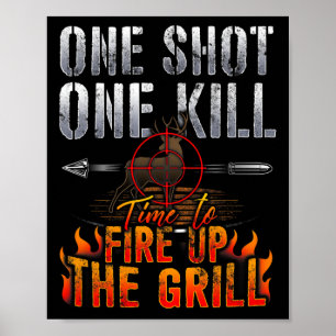 Affiche Un Tir Un Tuer Incendie Grill Deer Chasse