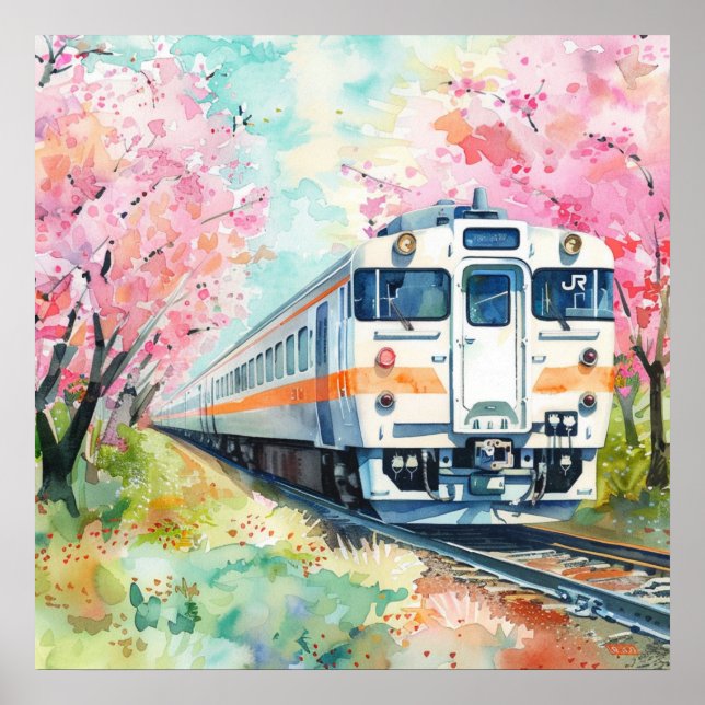 Affiche Un train au printemps (Devant)