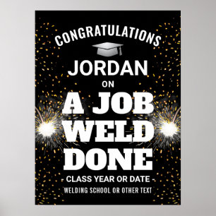Affiche Un Travail de Soudure Réussi Félicitations Diplôme