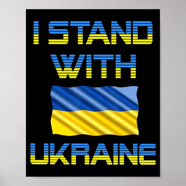 Affiche Un trident ukrainien drapeau ukrainien Ukraine (Devant)