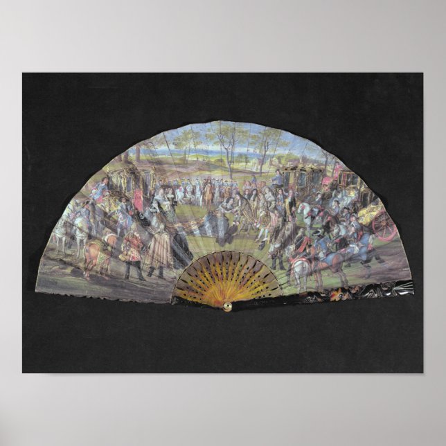 Affiche Un ventilateur représentant le mariage de Louis de (Devant)